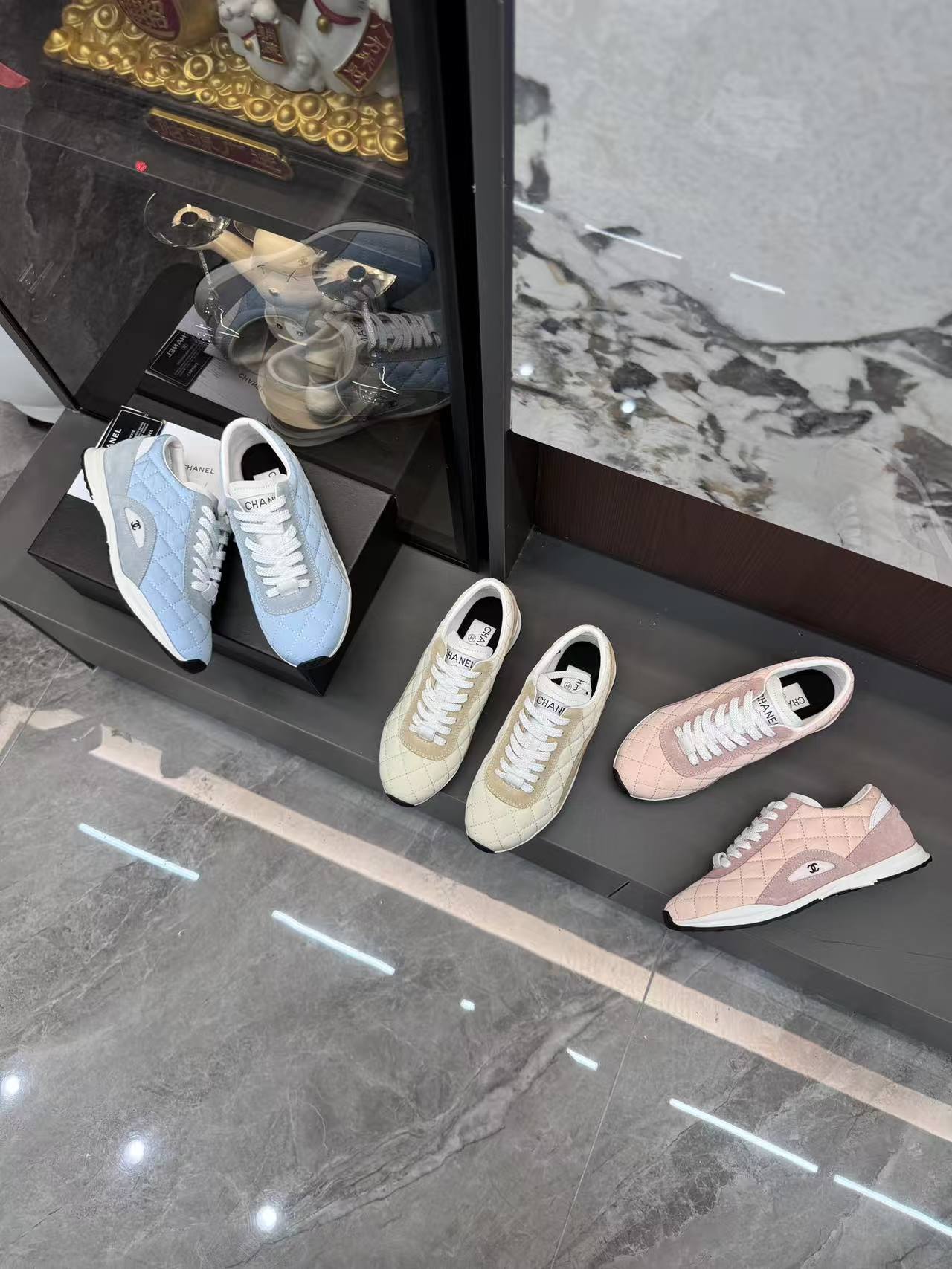 CHANE1 カラーブロック ダブルC カジュアルシューズ【50％割引+送料無料】