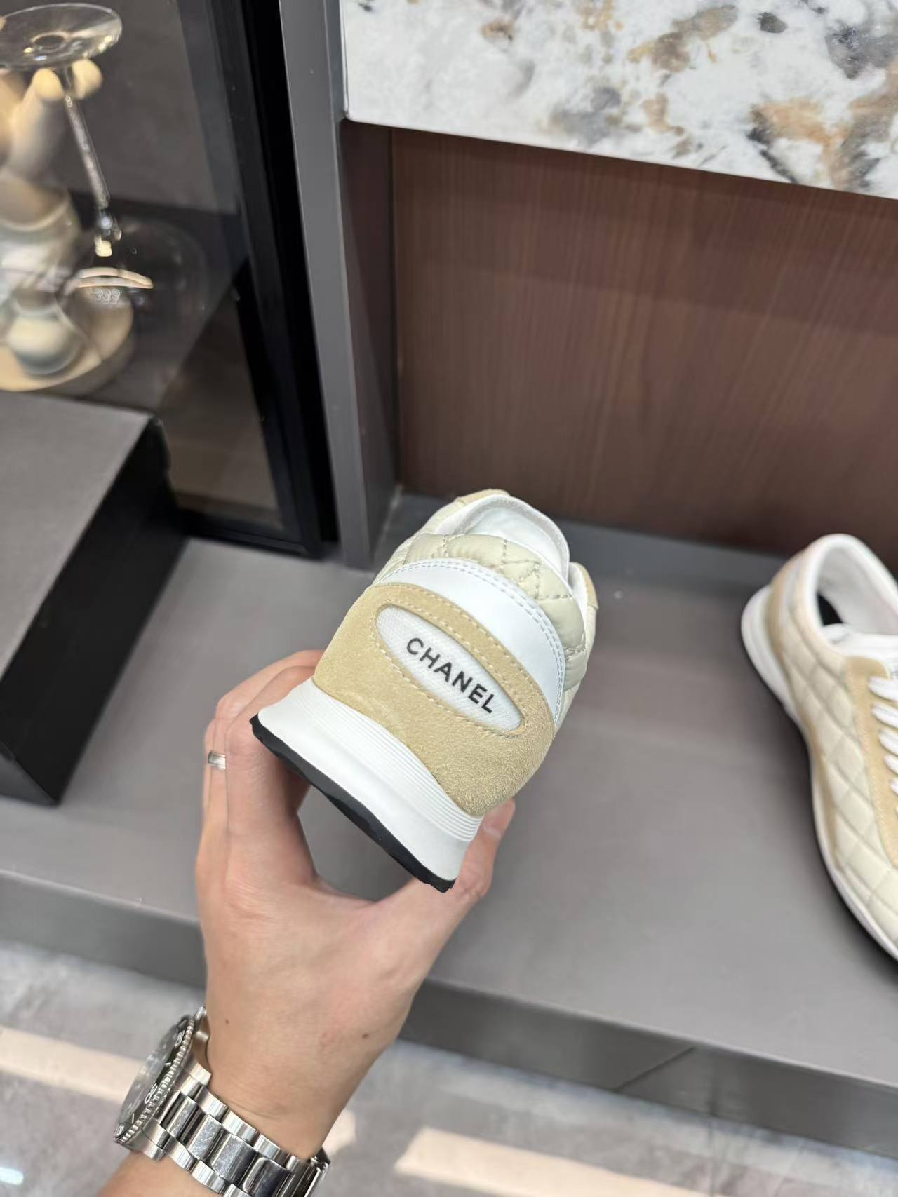 CHANE1 カラーブロック ダブルC カジュアルシューズ【50％割引+送料無料】