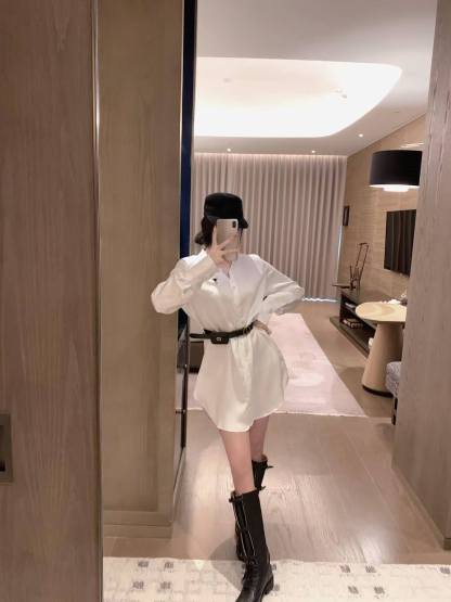 DIOR ウエストバッグ付きシャツドレス【50％割引+送料無料】