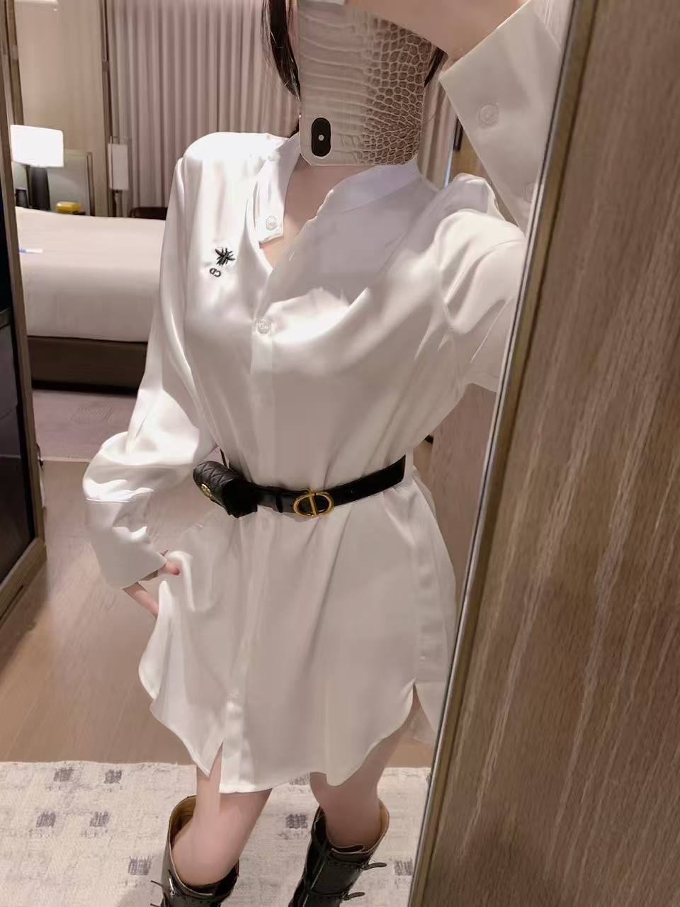 DIOR ウエストバッグ付きシャツドレス【50％割引+送料無料】