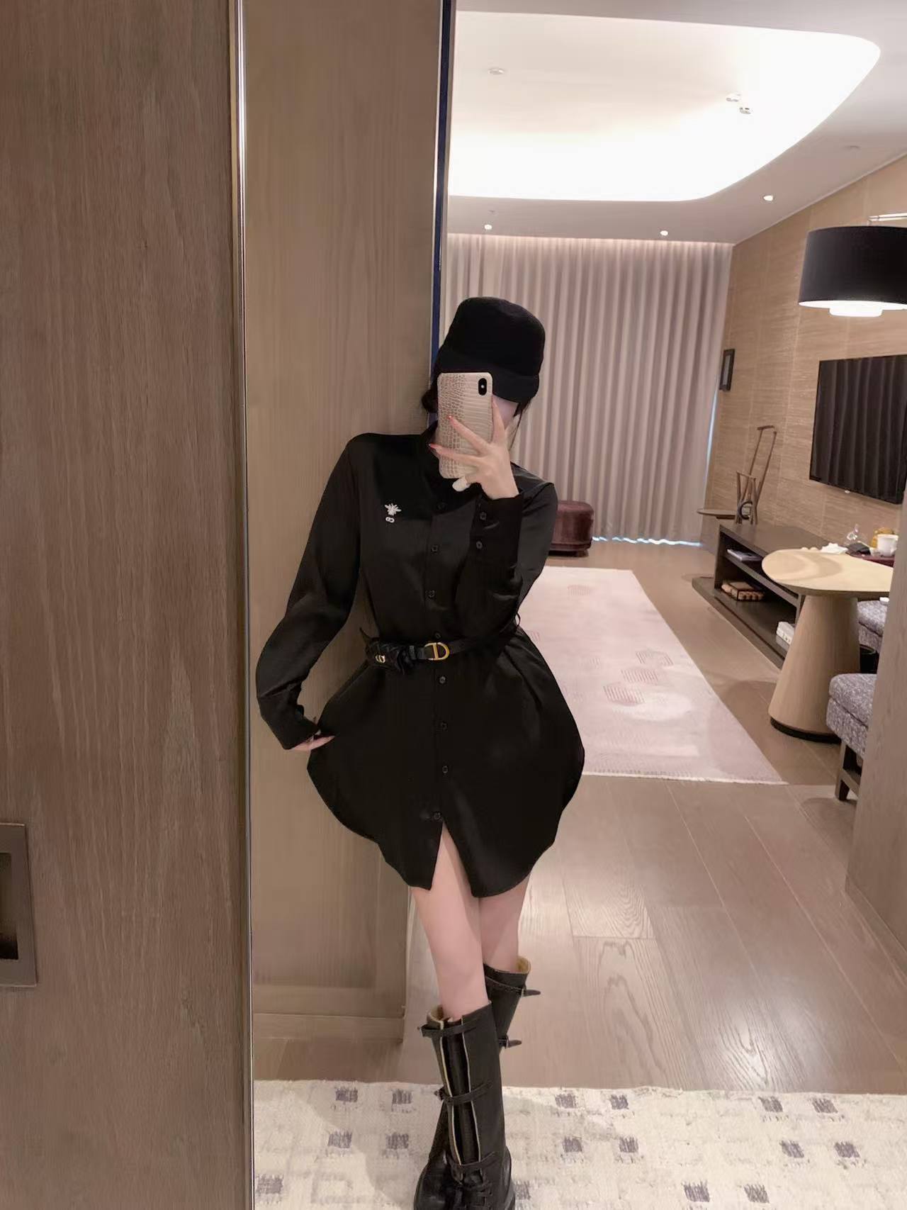 DIOR ウエストバッグ付きシャツドレス【50％割引+送料無料】