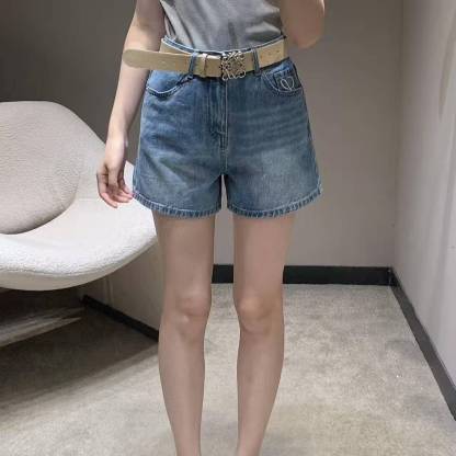 LOEWE ロゴ刺繍 デニムショートパンツ【50％割引+送料無料】