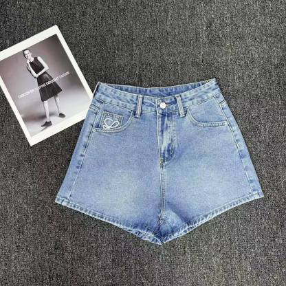 LOEWE ロゴ刺繍 デニムショートパンツ【50％割引+送料無料】