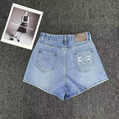 LOEWE ロゴ刺繍 デニムショートパンツ【50％割引+送料無料】