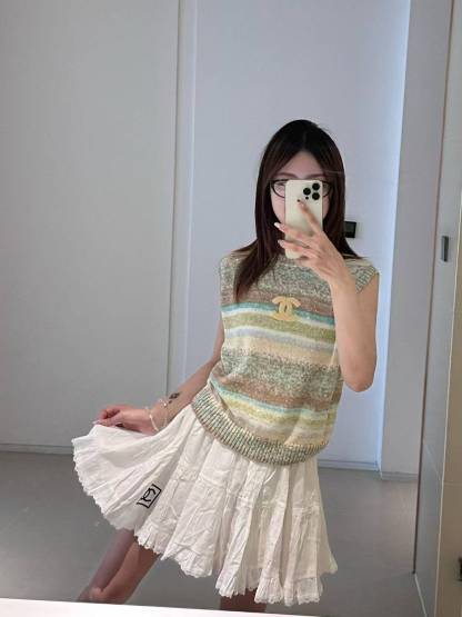 CHANE1 ダブルC レーストリムスカート【50％割引+送料無料】