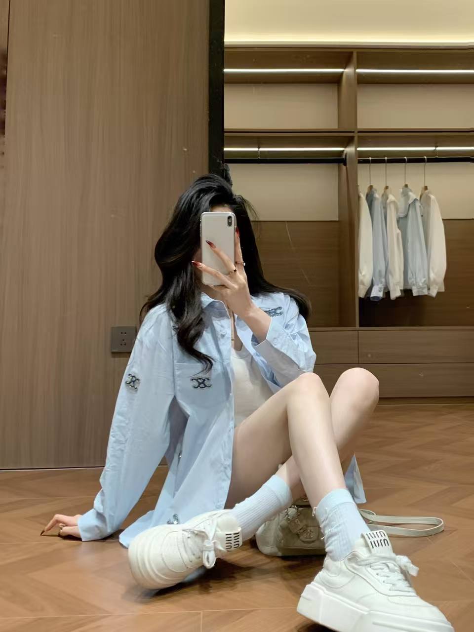 CEL1NE 凱旋門ダイヤモンド装飾シャツ【50％割引+送料無料】