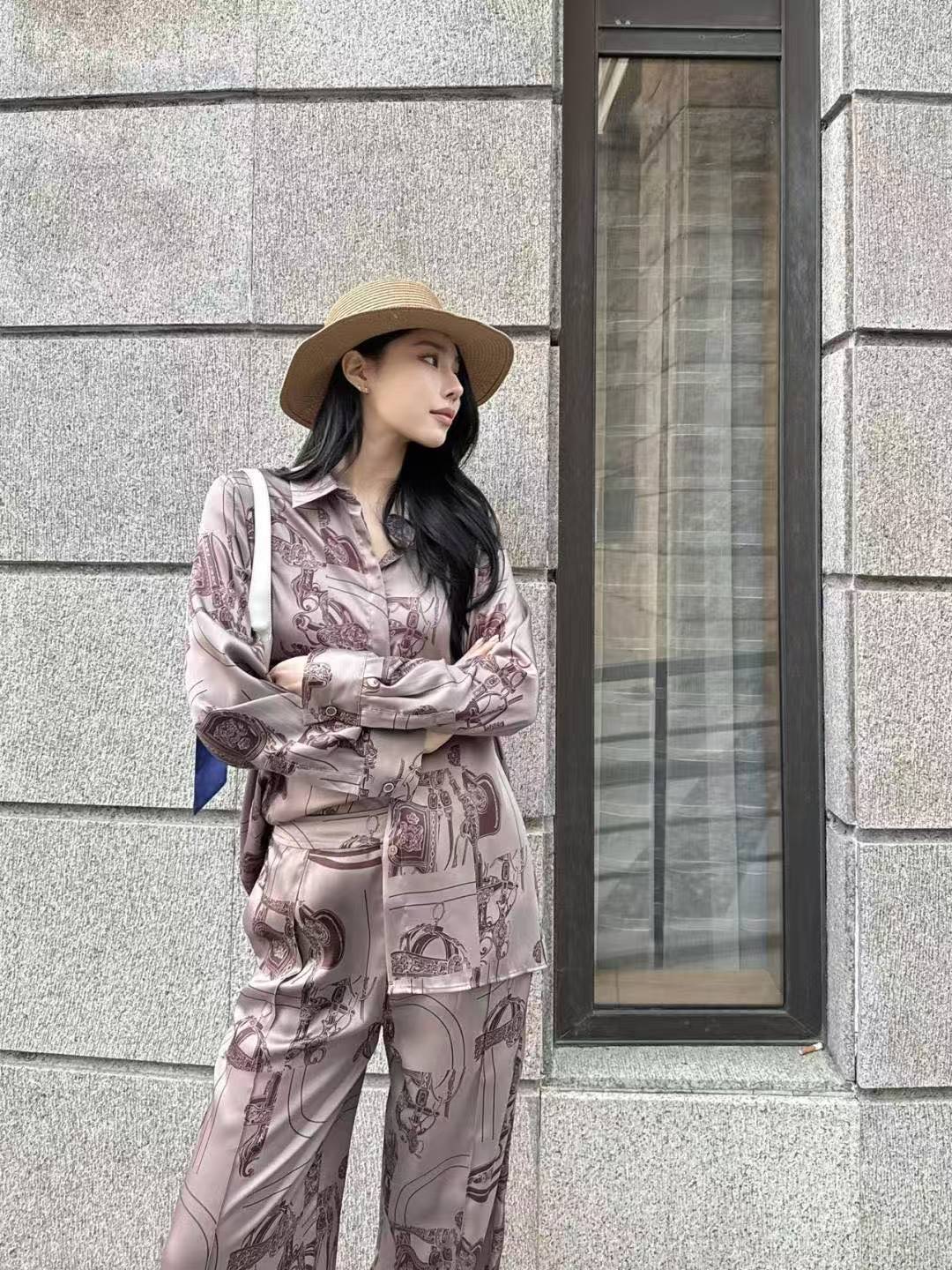 HERME5 プリントシャツ＆パンツ ツーピースセット【50％割引+送料無料】