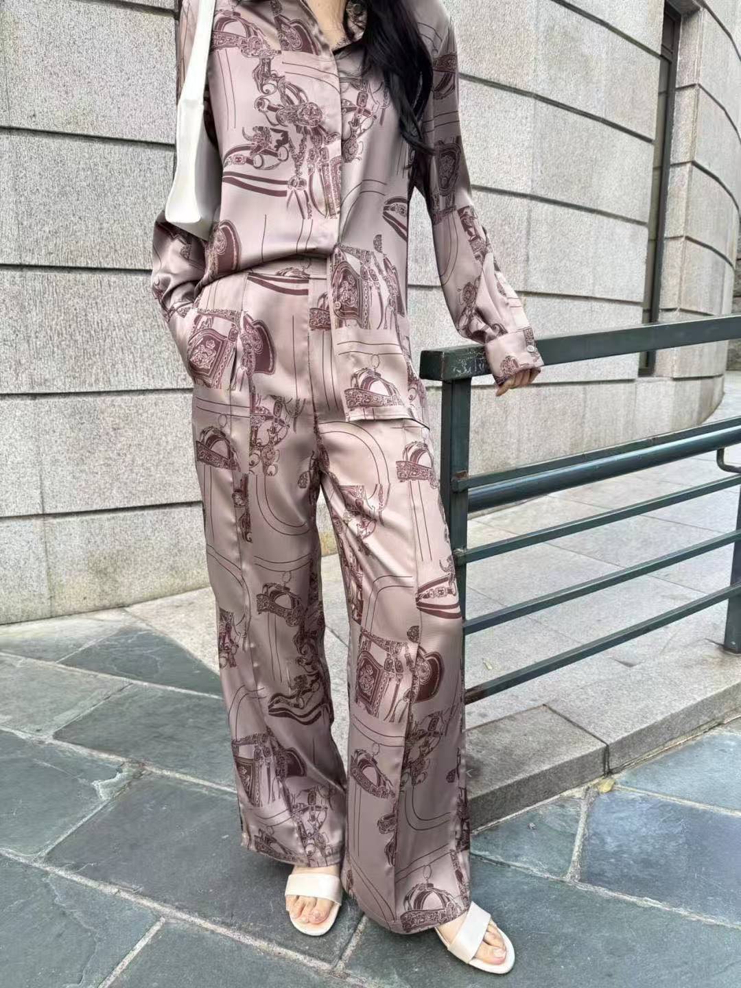 HERME5 プリントシャツ＆パンツ ツーピースセット【50％割引+送料無料】