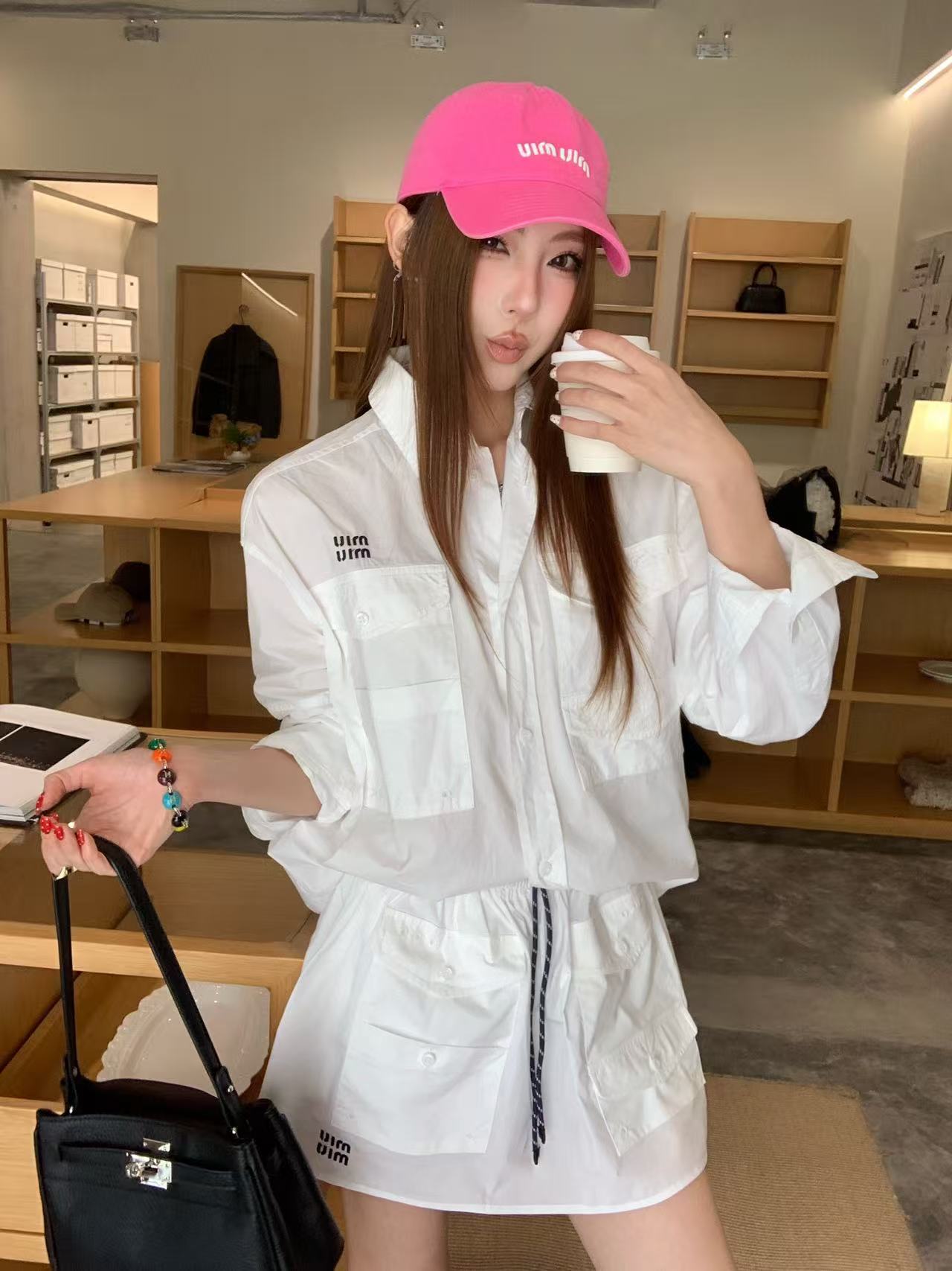 M1UM1U 2ポケット シャツ＆スカート 2点セット【50％割引+送料無料】