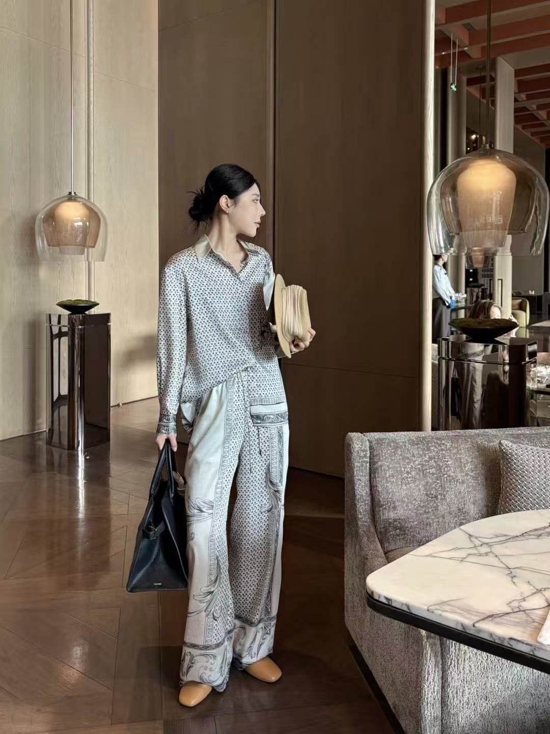 MaxMaraプリントシャツとパンツのツーピースセット【50％割引+送料無料】