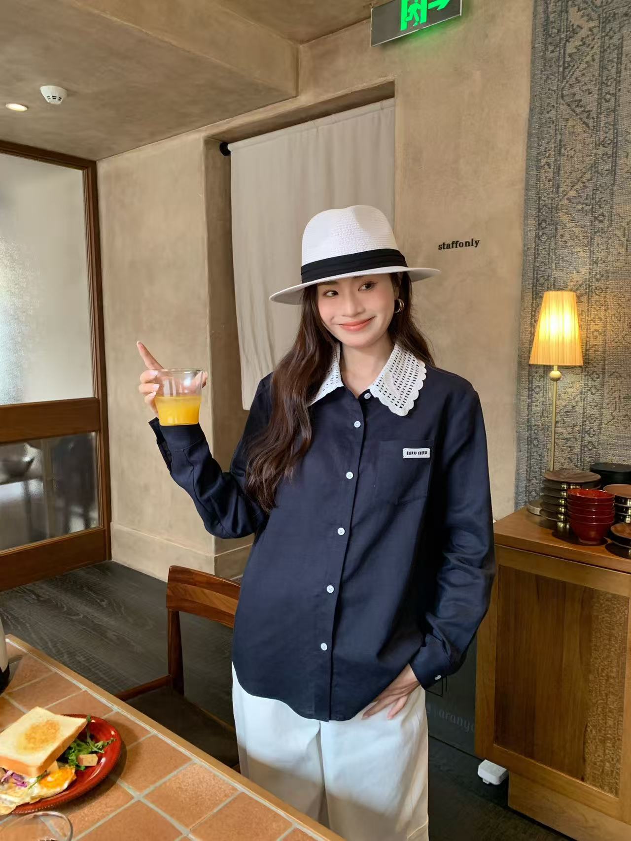 M1UM1U レース襟ブラウス【50％割引+送料無料】