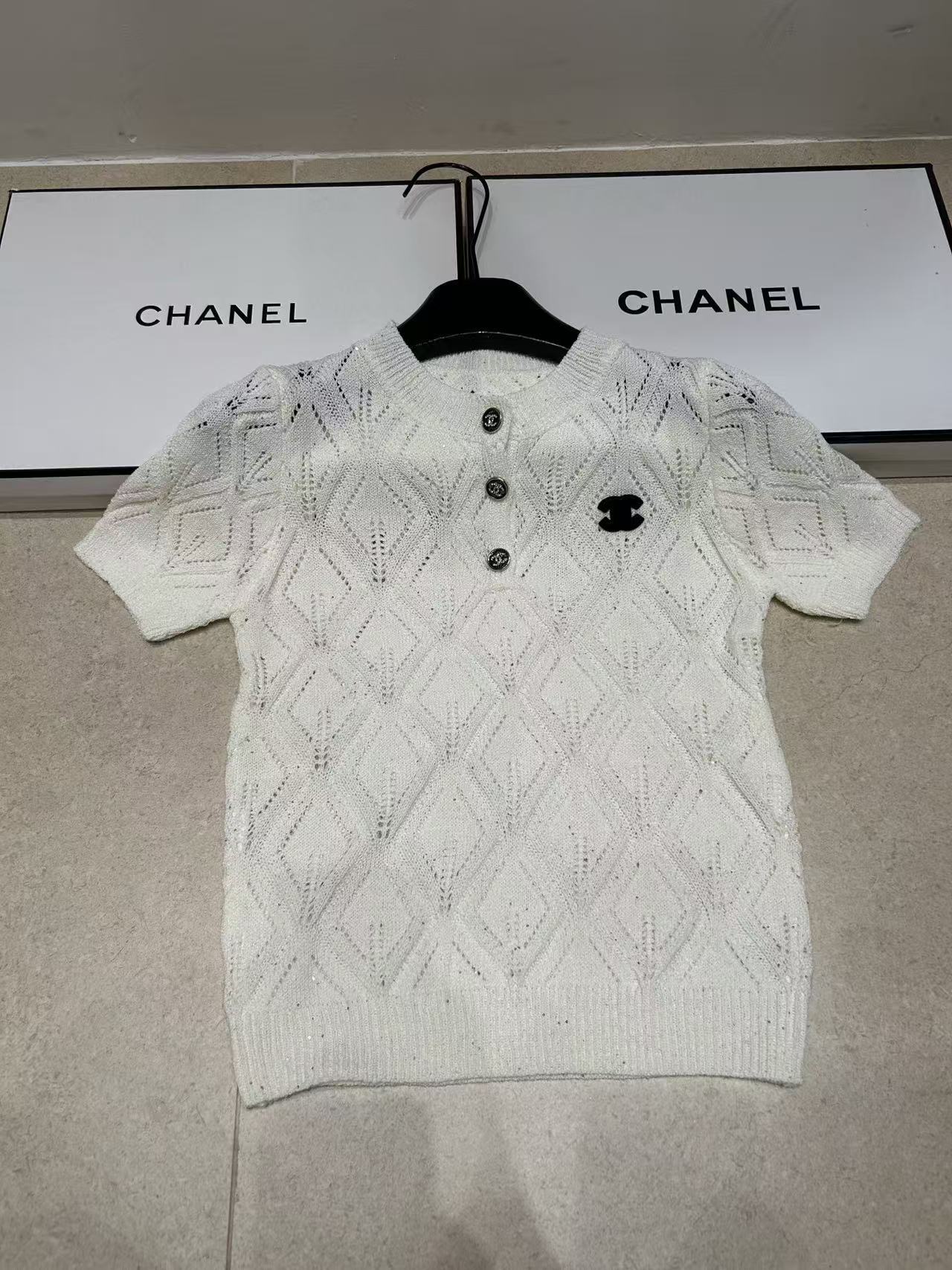 CHANE1 チェック柄ダブルCウールセーター【50％割引+送料無料】