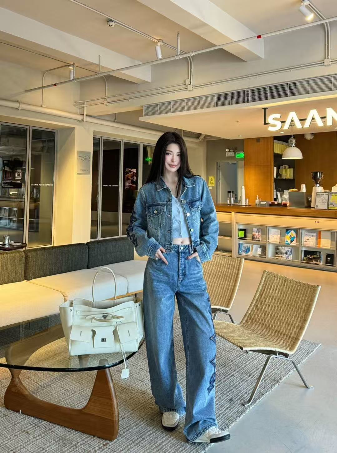 LV刺繍入りデニムショーツ／ジャケット【50％割引+送料無料】