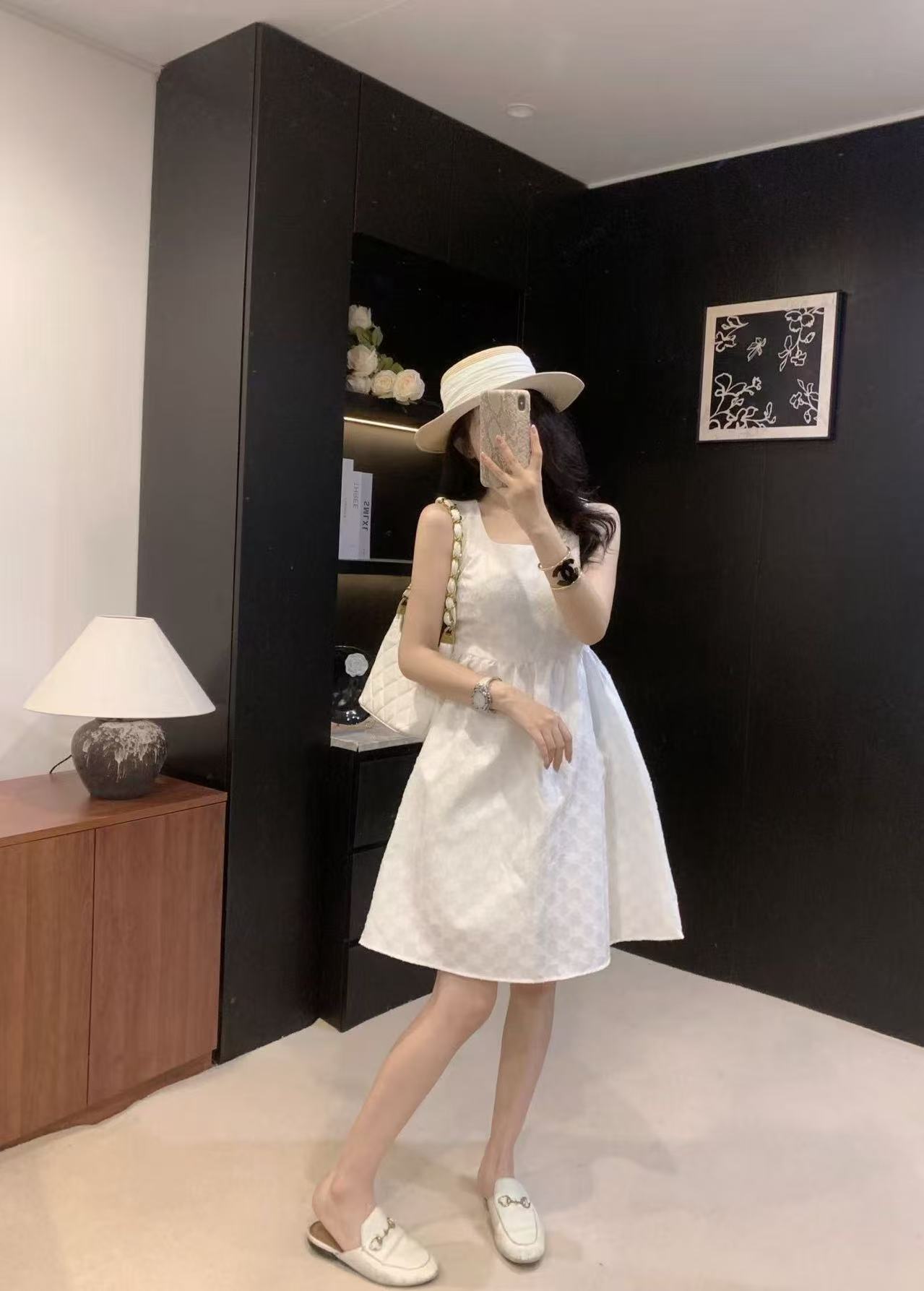 GUCC1ジャカード織りのノースリーブドレス【50％割引+送料無料】