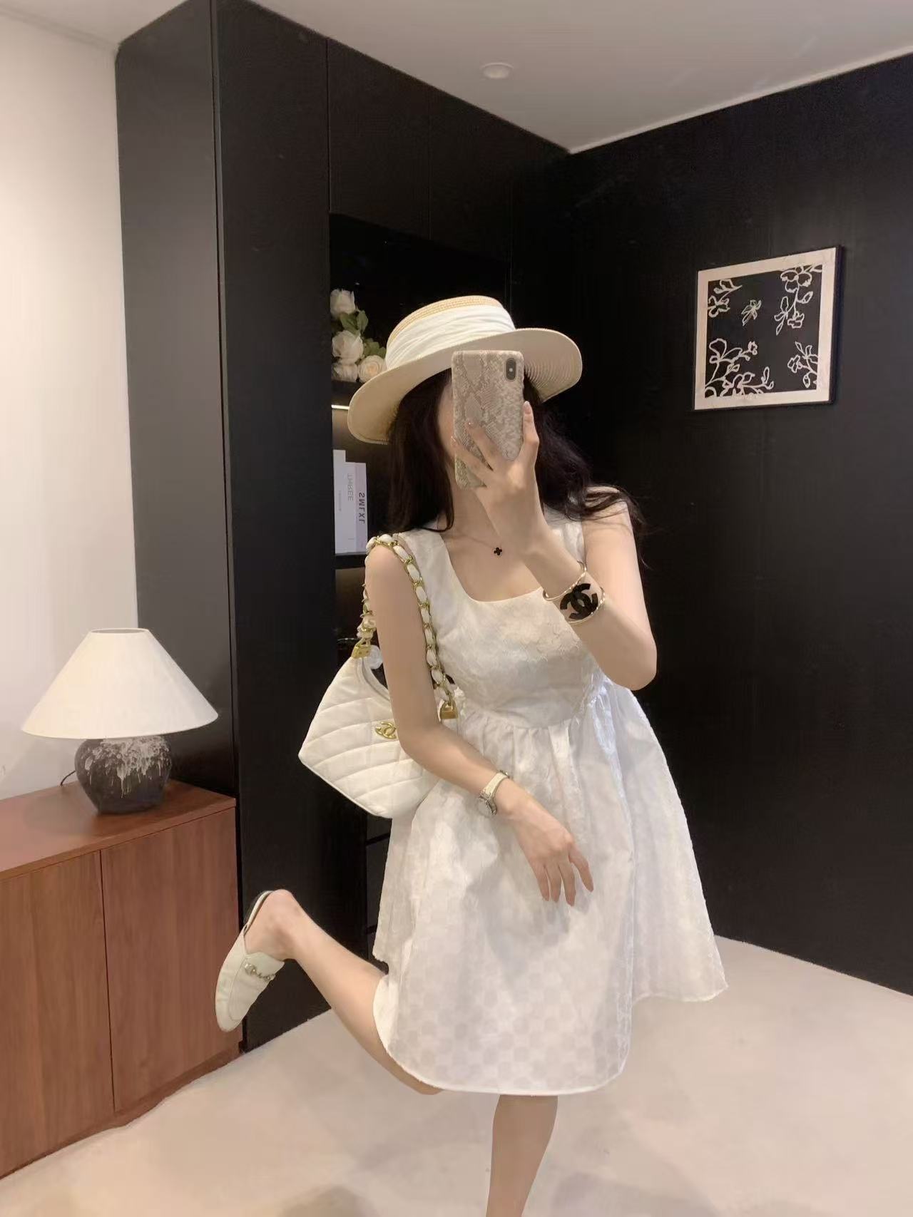 GUCC1ジャカード織りのノースリーブドレス【50％割引+送料無料】