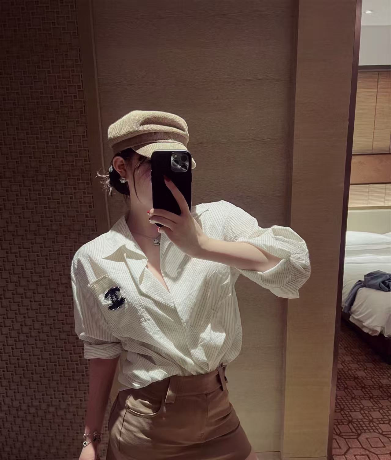 CHANE1 ダブルCストライプシャツ【50％割引+送料無料】