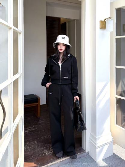 DI0Rジッパー付きジャケット＋パンツのツーピースセット【50％割引+送料無料】