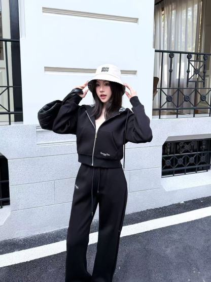 DI0Rジッパー付きジャケット＋パンツのツーピースセット【50％割引+送料無料】