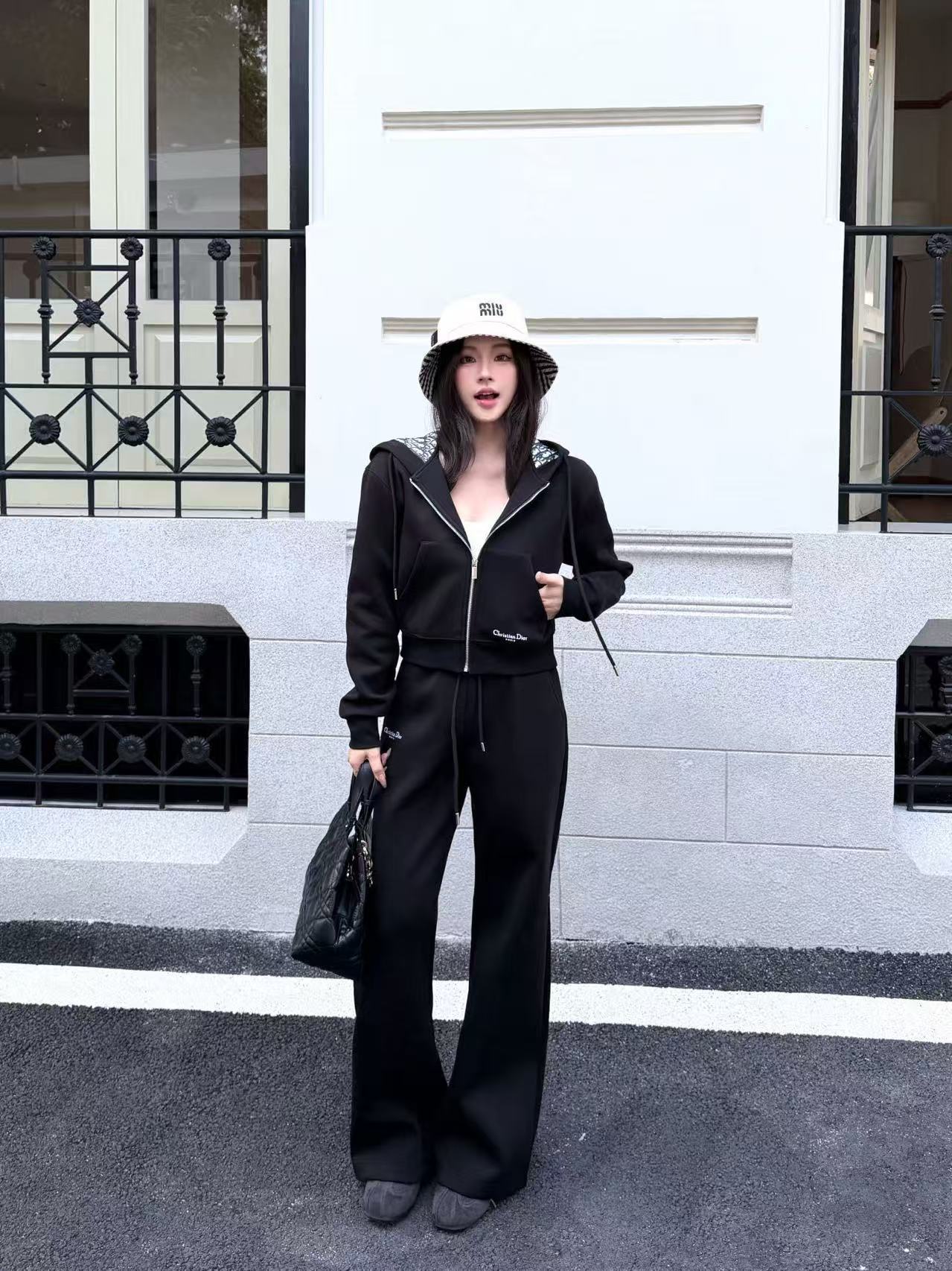 DI0Rジッパー付きジャケット＋パンツのツーピースセット【50％割引+送料無料】