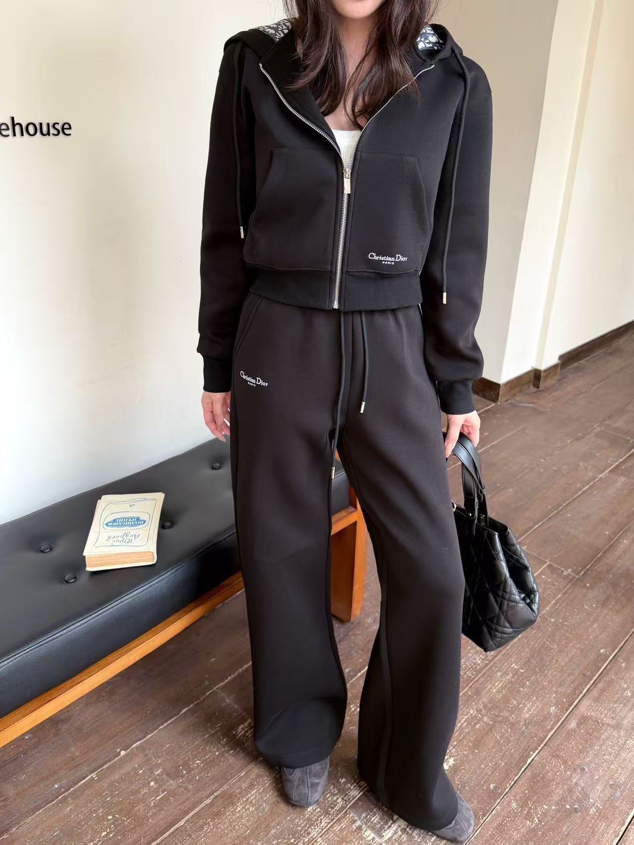 DI0Rジッパー付きジャケット＋パンツのツーピースセット【50％割引+送料無料】