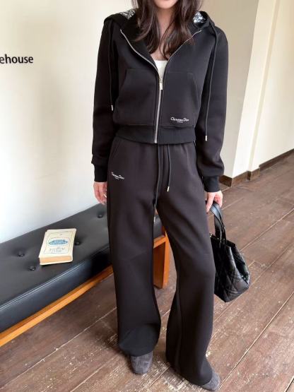 DI0Rジッパー付きジャケット＋パンツのツーピースセット【50％割引+送料無料】