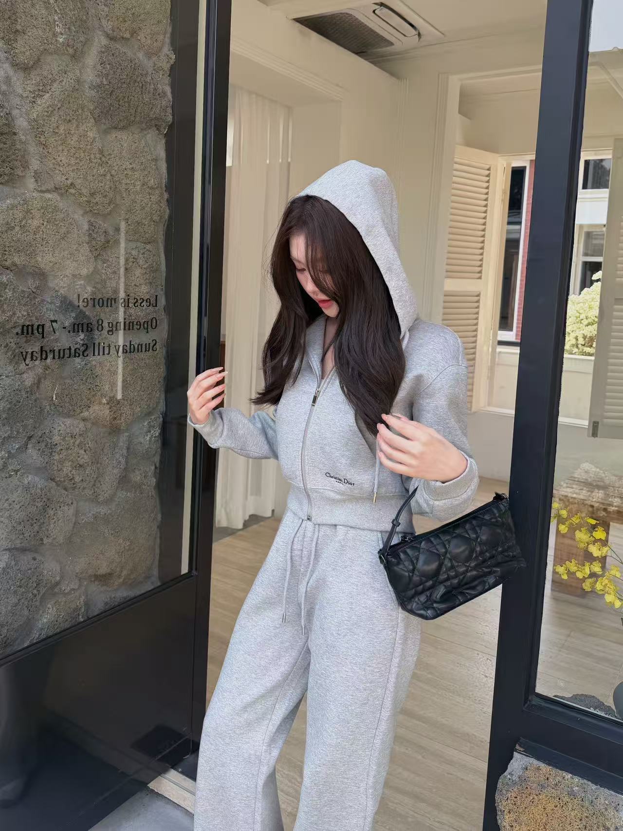 DI0Rジッパー付きジャケット＋パンツのツーピースセット【50％割引+送料無料】