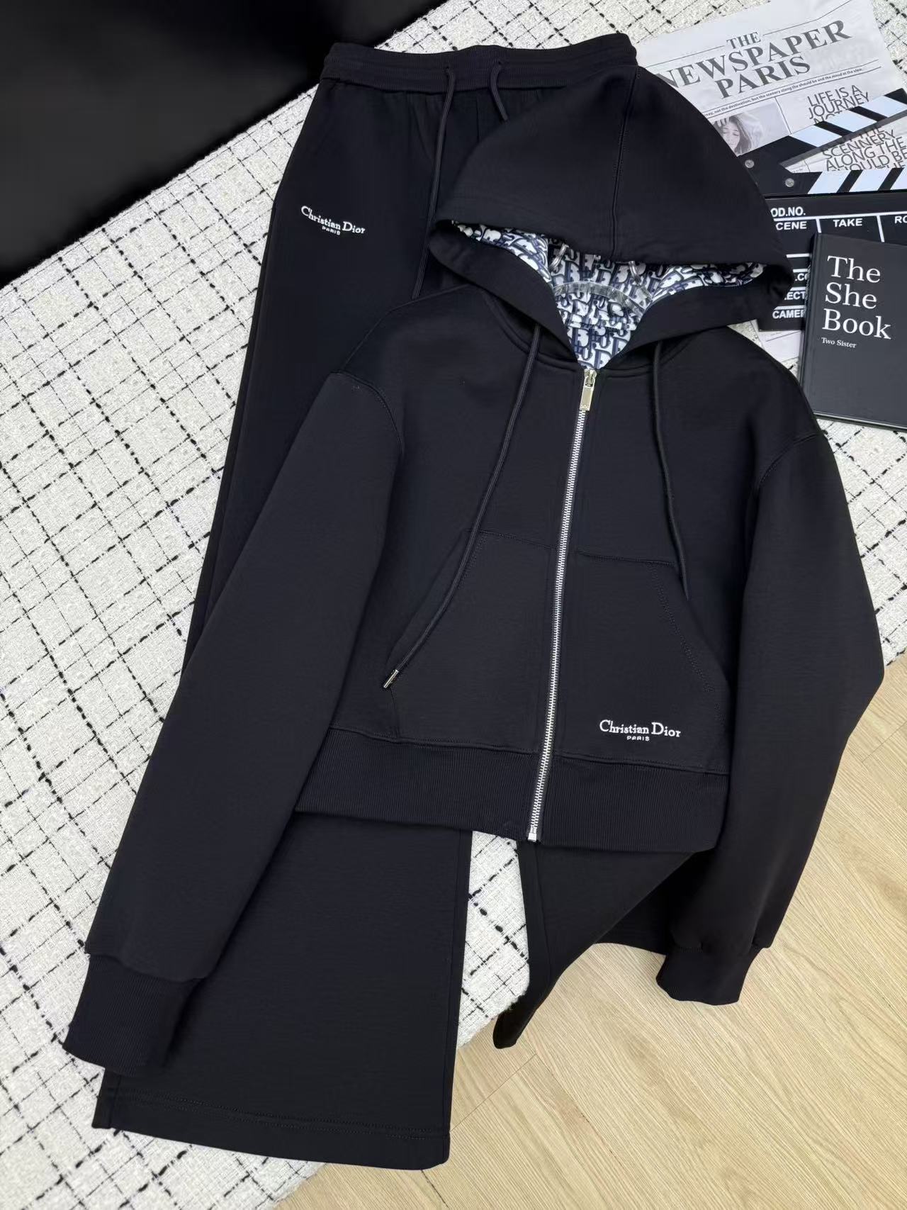 DI0Rジッパー付きジャケット＋パンツのツーピースセット【50％割引+送料無料】