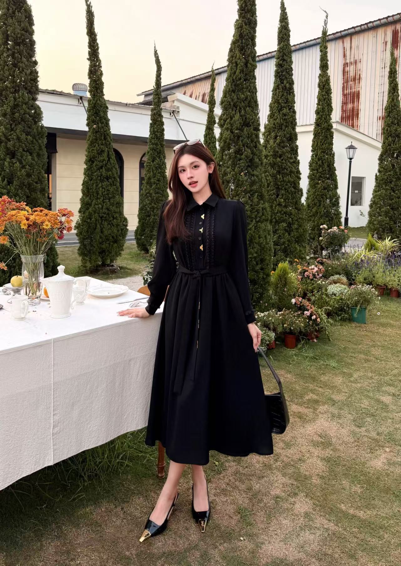 LV四つ葉のクローバー柄の長袖ワンピース【50％割引+送料無料】