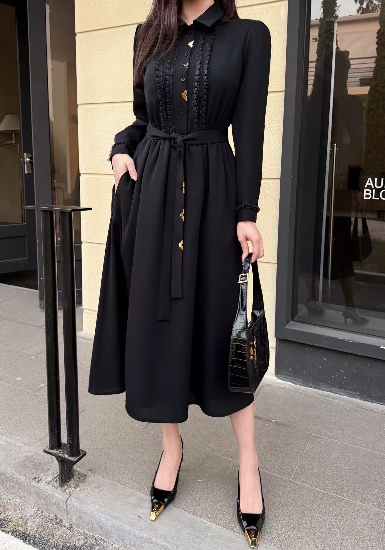 LV四つ葉のクローバー柄の長袖ワンピース【50％割引+送料無料】