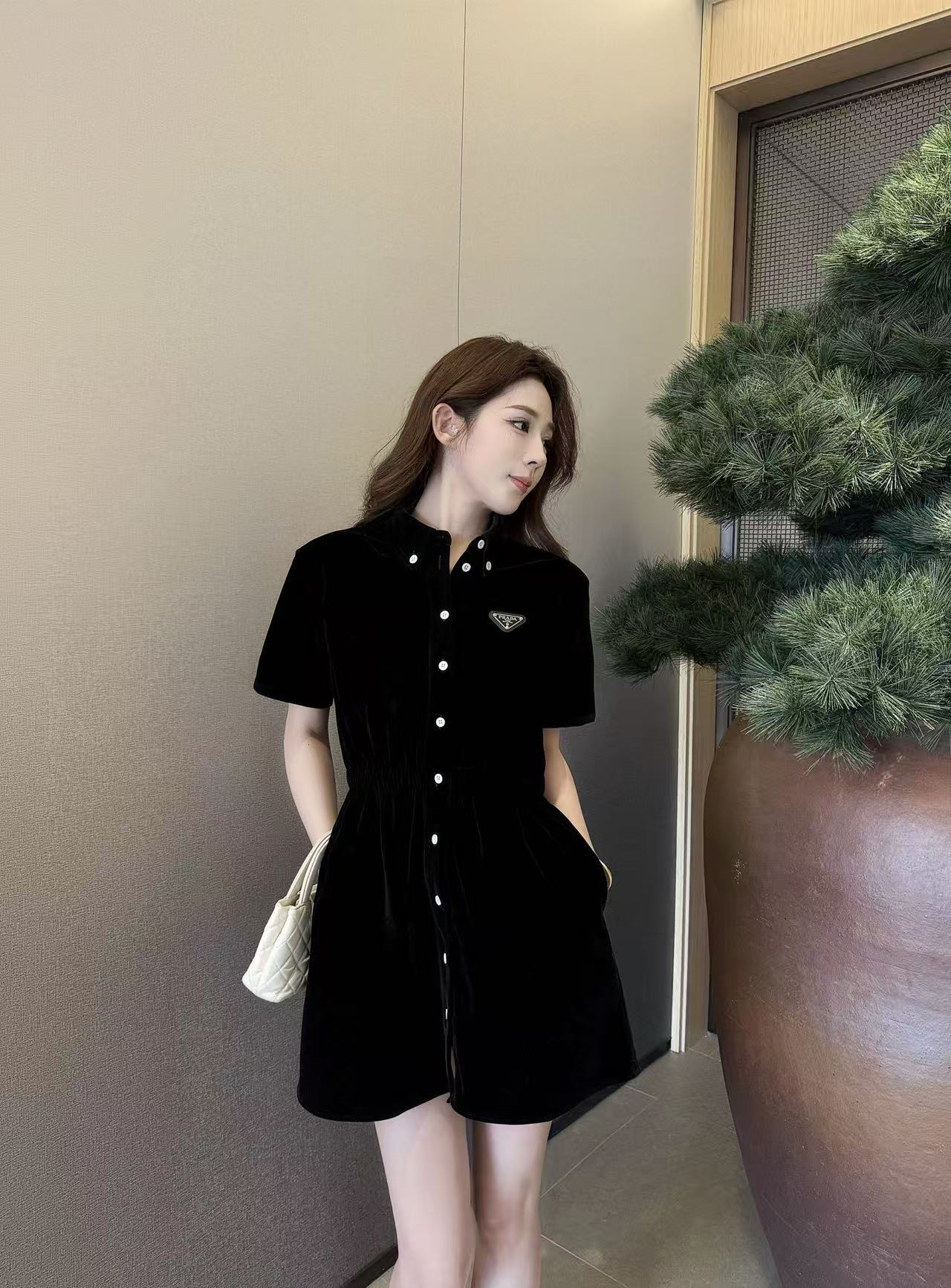 PR4DA ベルベット半袖ドレス【50％割引+送料無料】