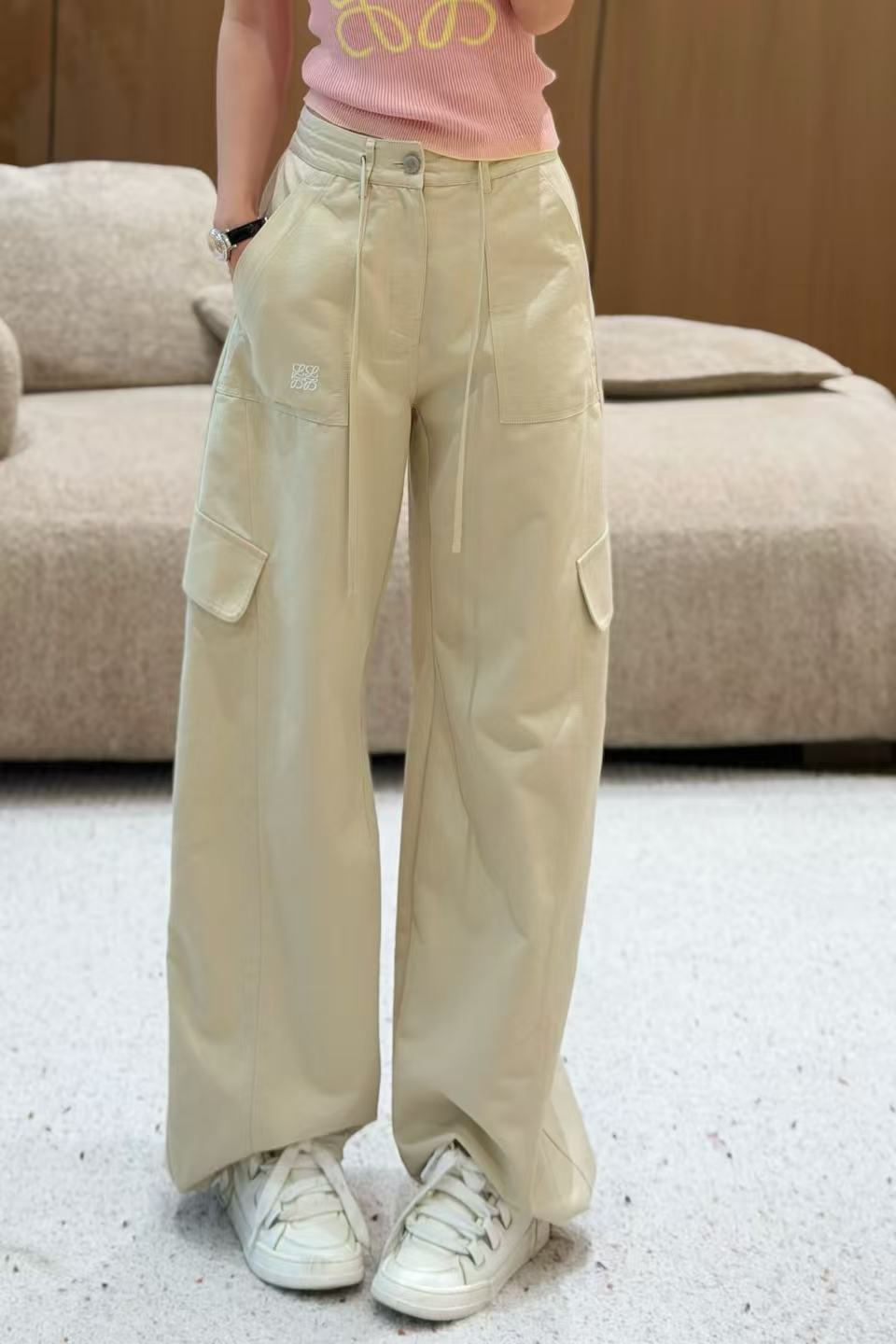 L0WEW ドローストリング付きストレートレッグカジュアルパンツ【50％割引+送料無料】