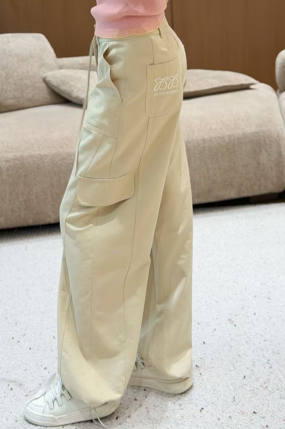 L0WEW ドローストリング付きストレートレッグカジュアルパンツ【50％割引+送料無料】