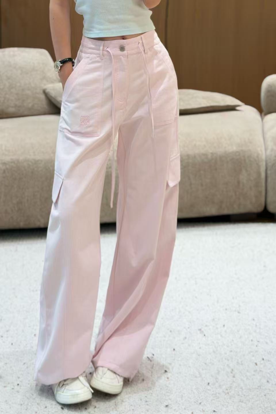 L0WEW ドローストリング付きストレートレッグカジュアルパンツ【50％割引+送料無料】