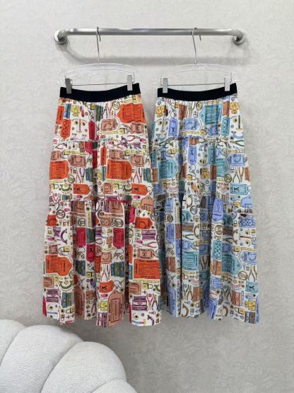 LVプリント伸縮性ミディスカート【50％割引+送料無料】