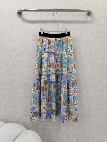 LVプリント伸縮性ミディスカート【50％割引+送料無料】