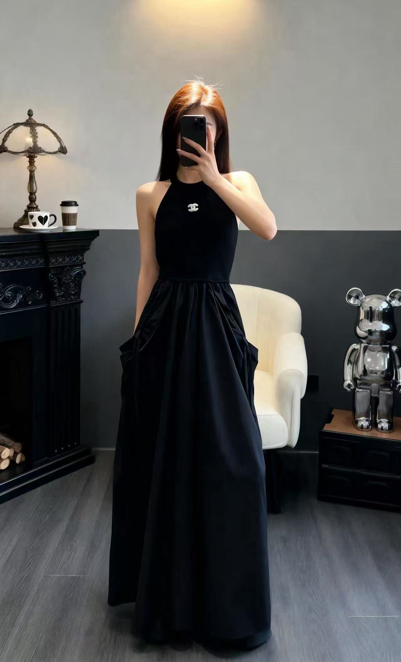 CHANE1 ダブルC ニットスリップドレス【50％割引+送料無料】