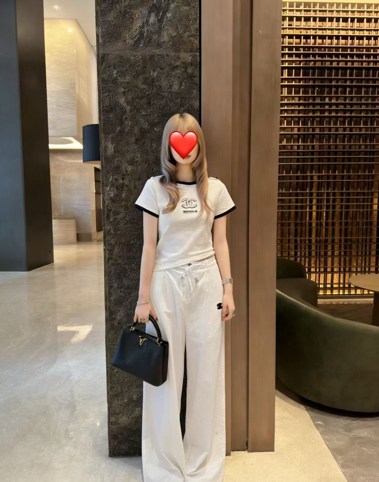 CHANEL ダブルCロゴ Tシャツ＆パンツ 2点セット【50％割引+送料無料】