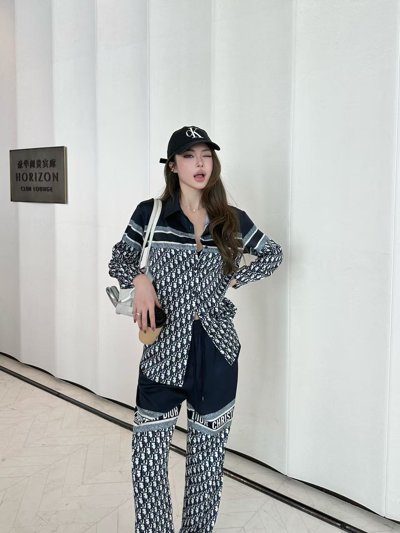 DIOR プリントシャツ＆トラウザーズ 2ピースセット【50％割引+送料無料】