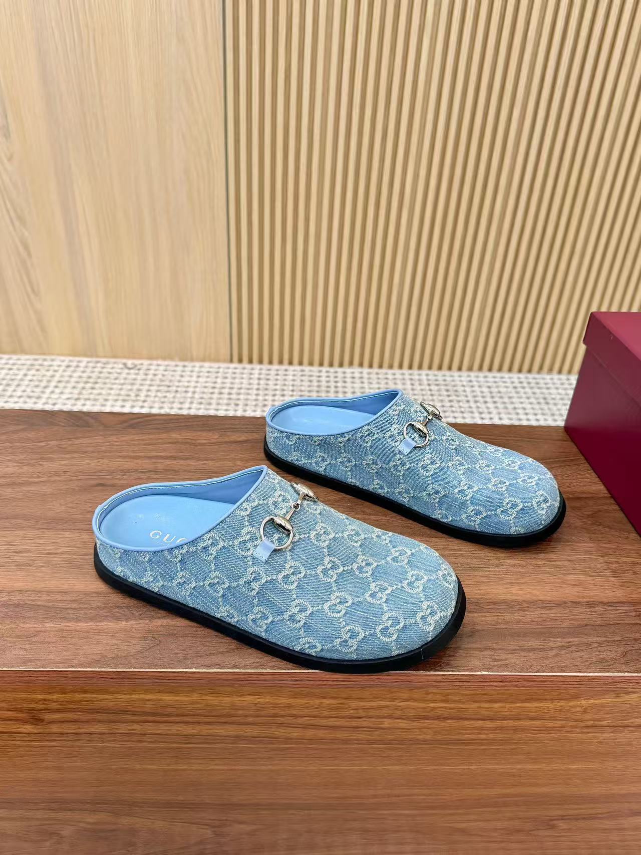 GUCCI 高品質ジャカードデニム・スライド【50％割引+送料無料】