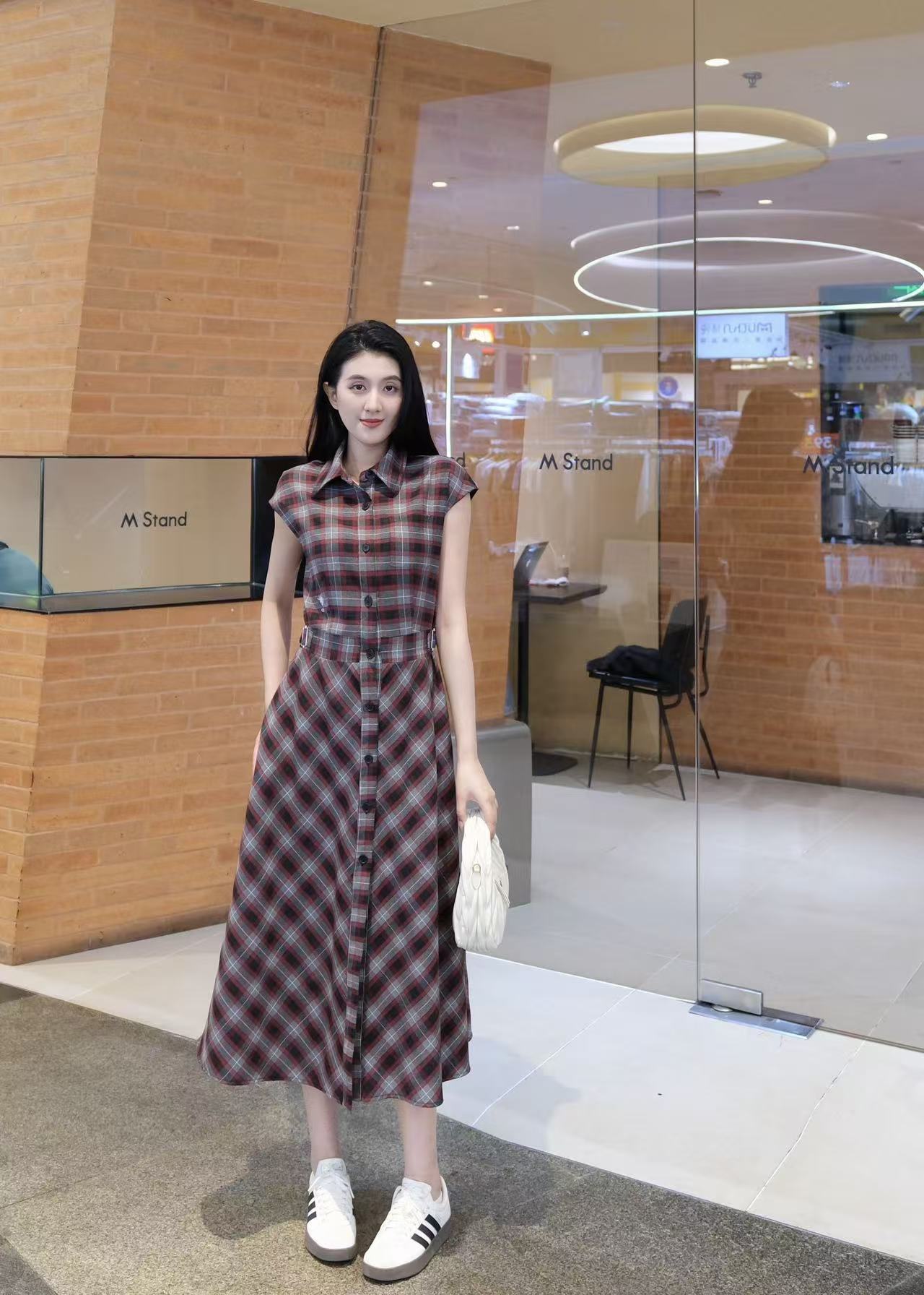 PR4DA 高品質チェック柄ノースリーブドレス【50％割引+送料無料】