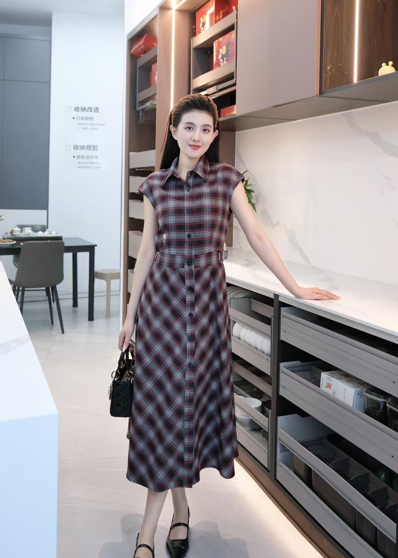 PR4DA 高品質チェック柄ノースリーブドレス【50％割引+送料無料】