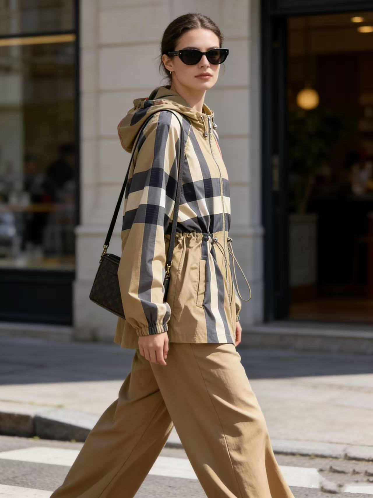 BUR8ERRY チェック柄フード付き日焼け防止ジャケット【50％割引+送料無料】