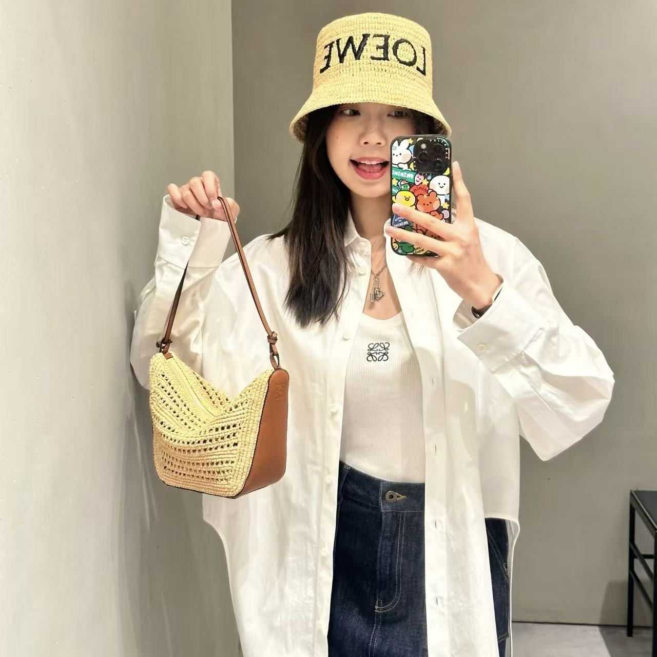 L0WEW ラフィアストローアンダーアームバッグ【50％割引+送料無料】