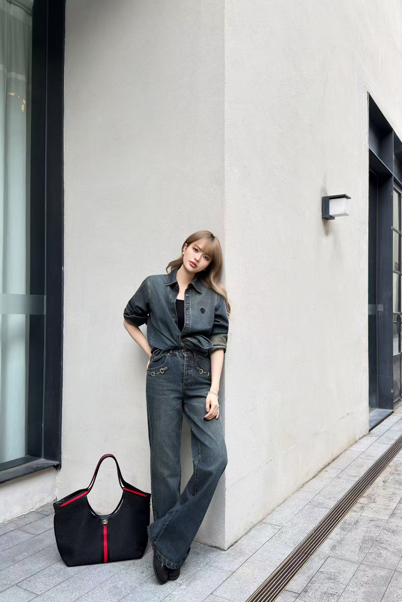 GUCC1 デニムシャツ＋パンツ【50％割引+送料無料】