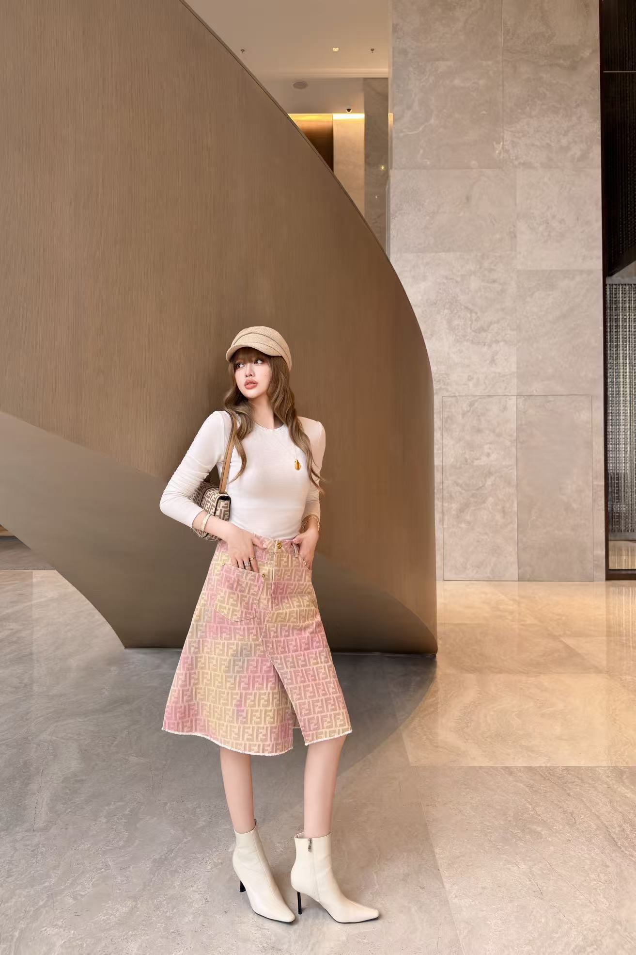 FEND1 高品質カラーデニムスカート【50％割引+送料無料】