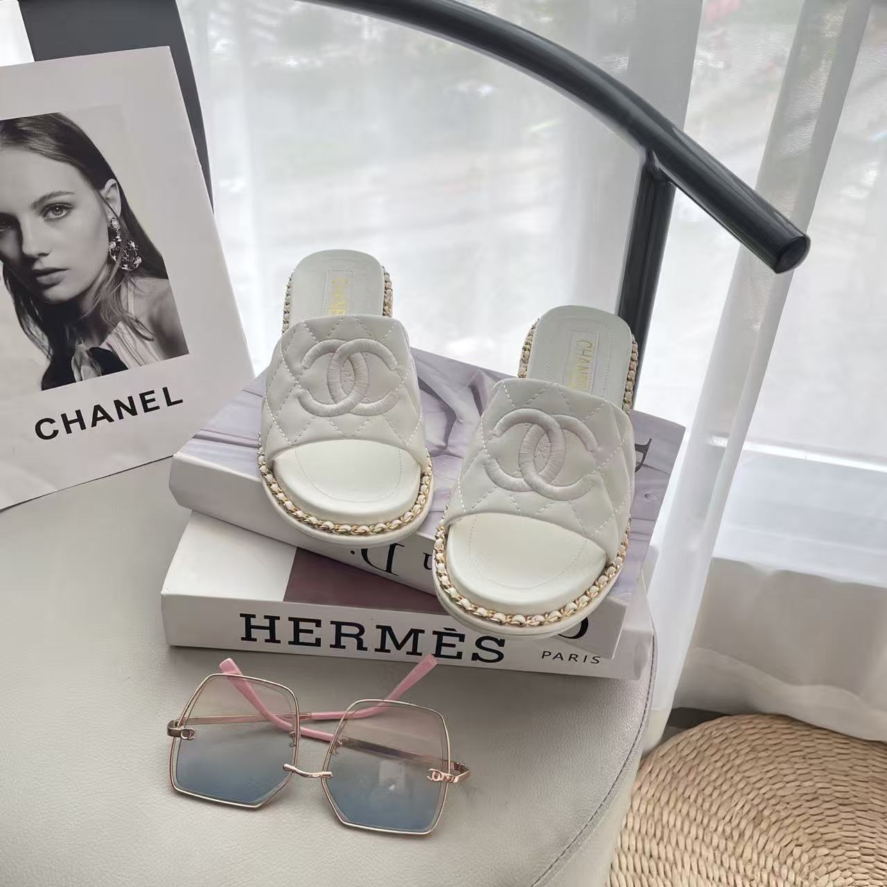 CHANE1 ダブルC ローヒール【50％割引+送料無料】