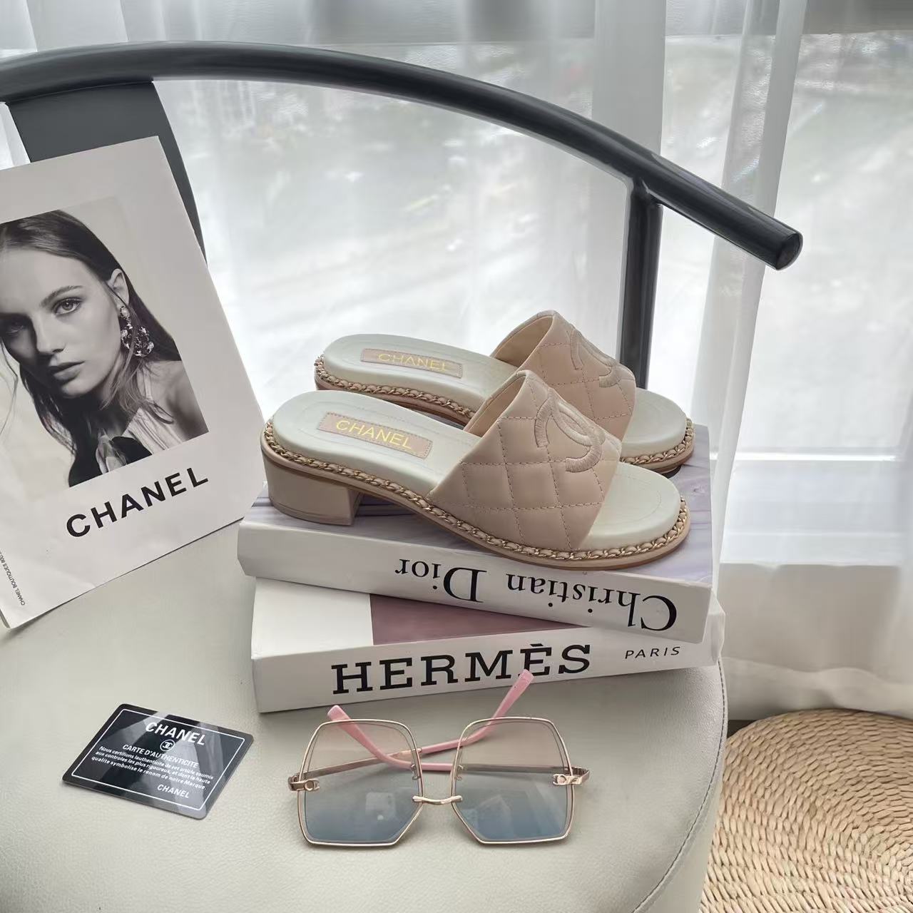 CHANE1 ダブルC ローヒール【50％割引+送料無料】