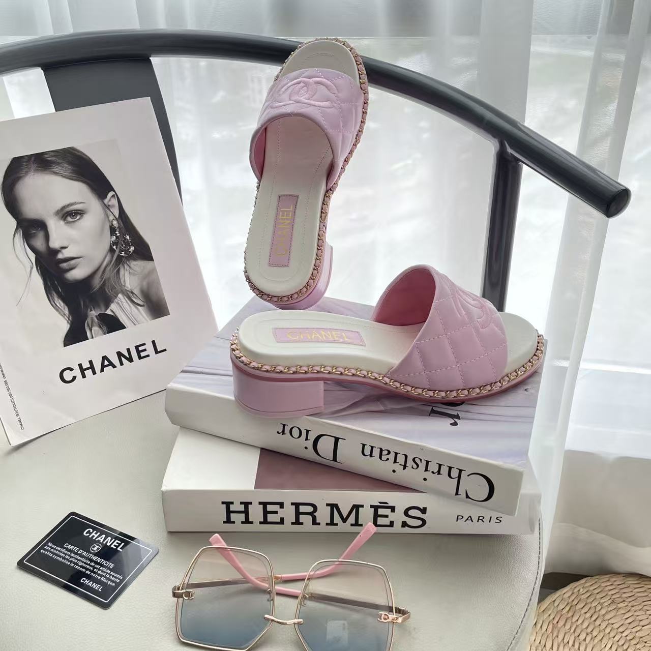 CHANE1 ダブルC ローヒール【50％割引+送料無料】