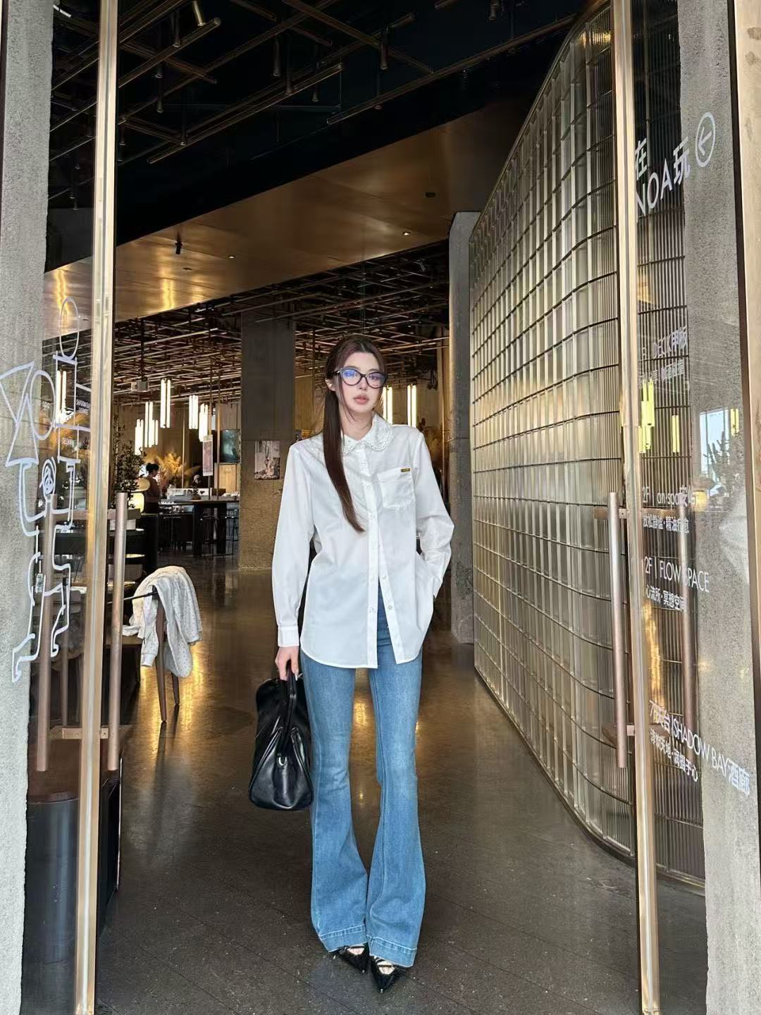 M1UM1U ラペルレースシャツ【50％割引+送料無料】