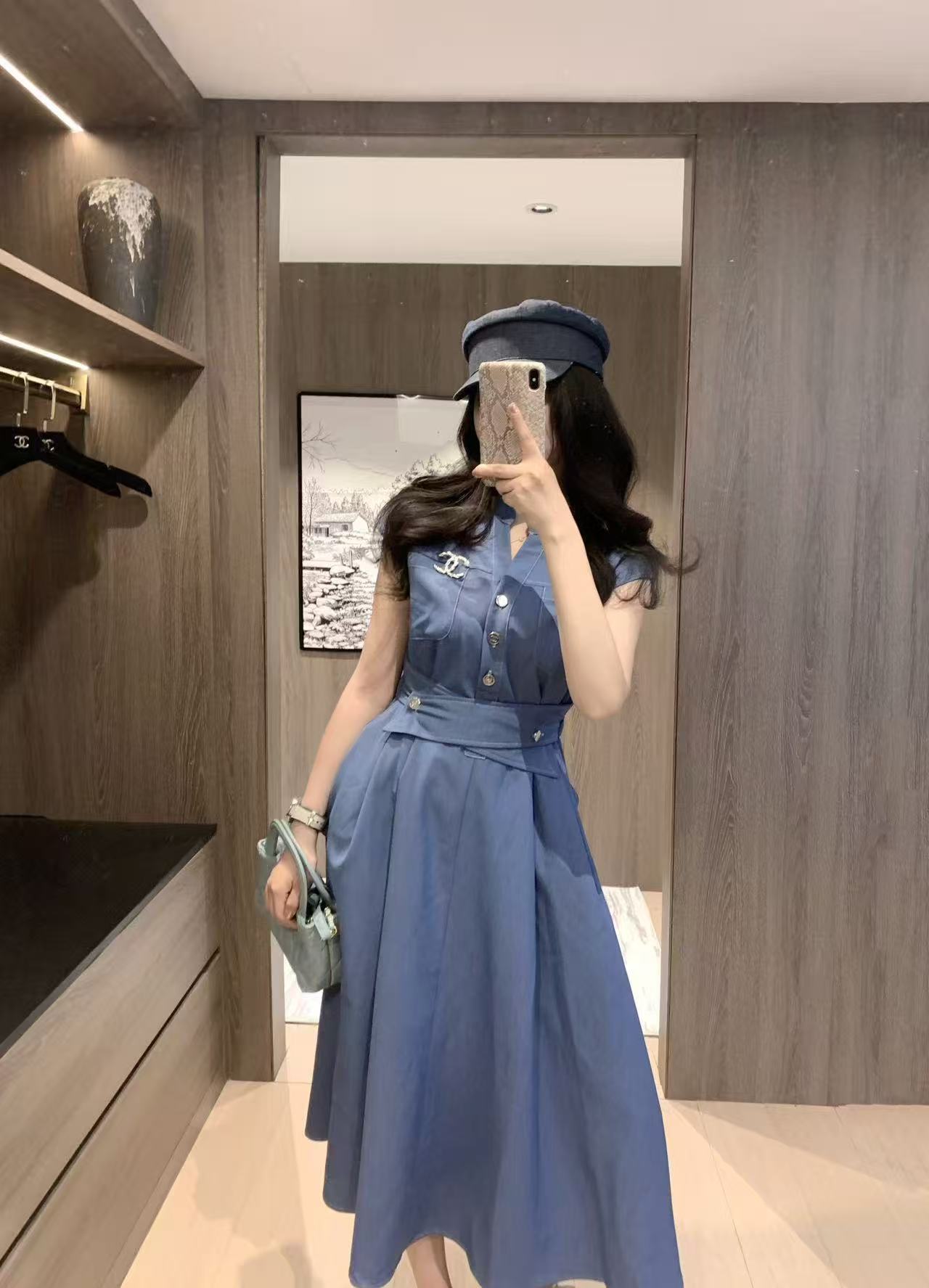 CHANE1 ダブルCドレス（ブローチ付き）【50％割引+送料無料】